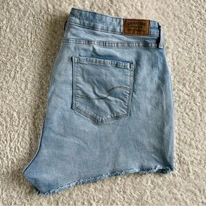 Signature by Levi Strauss Women's High Waist Cut Off Blue Jean Denim Shorts 20